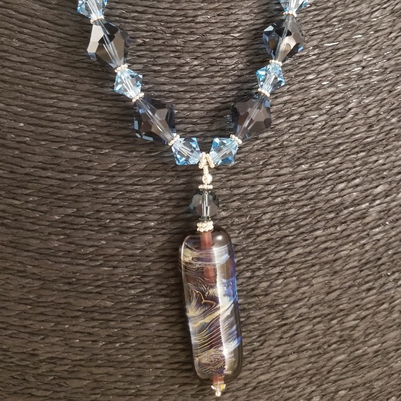 Lampwork and Swarovski Crystal Statement Necklace